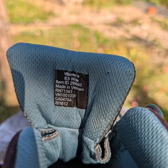 Women's LL Bean Maine Tall Ankle Hiking Boots Brown Forest Green 8.5 Wide - Picture 11 of 11